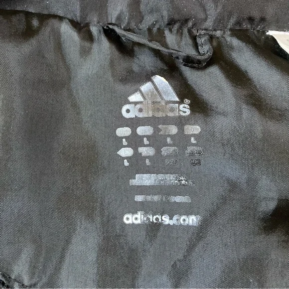 Adidas Full Zip Black/White Stripes Windbreaker Hood - Picture 5 of 9